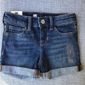 GAP Denim Midi Jean Shorts‎ NWT Stretch Adjustable Waistband Cuff Classic
